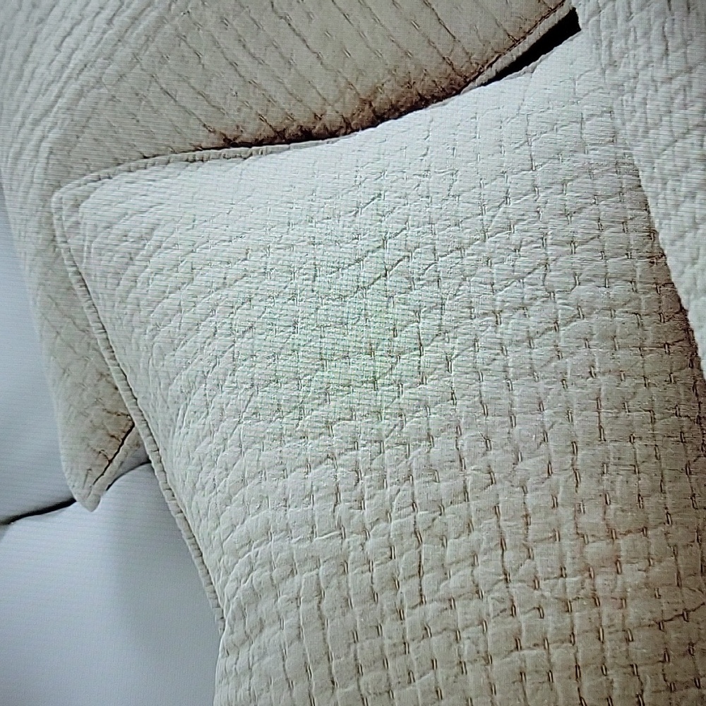 Pottery Barn Pick-Stitched Cotton Linen Quilted Pillow Sham